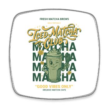 Iced Matcha Club Only Matcha Lover - Viereckiger Kühlschrankmagnet - Weiß - Vorne