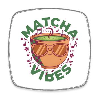 Matcha Vibes Grüner Tee Matcha Latte Matcha Lover - Viereckiger Kühlschrankmagnet - Weiß - Vorne