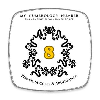 Number 8 Symbol of Power, Success, and Abundance - Square fridge magnet - white - Front