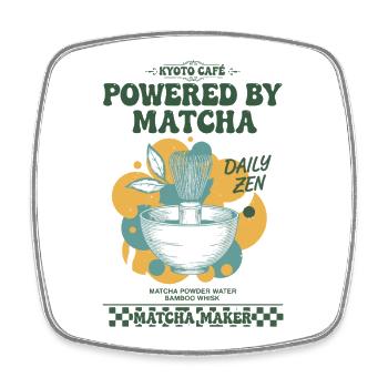 Propulsé par Matcha Daily Zen Matcha Maker Kyoto - Magnet carré - blanc - Devant