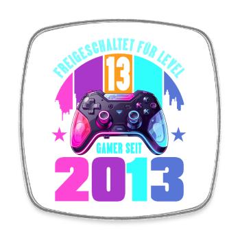 13e anniversaire, jeunes filles - Magnet carré - blanc - Devant