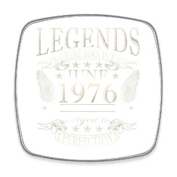 June 1976 Vintage Birthday Gift - Square fridge magnet - white - Front