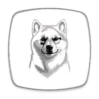 Husky - Viereckiger Kühlschrankmagnet - Weiß - Vorne