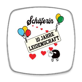 Schäferin 10 jähriges Jubiläum Schäferei Jubi - Viereckiger Kühlschrankmagnet - Weiß - Vorne
