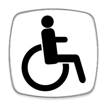 Handicap sign - Square fridge magnet - white - Front