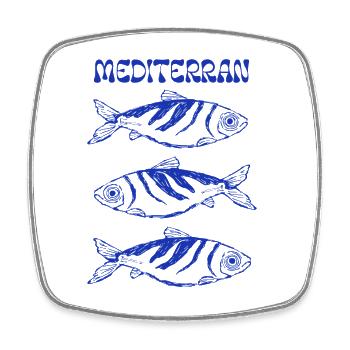 Sardinen - Mediterrane Trilogie - Viereckiger Kühlschrankmagnet - Weiß - Vorne
