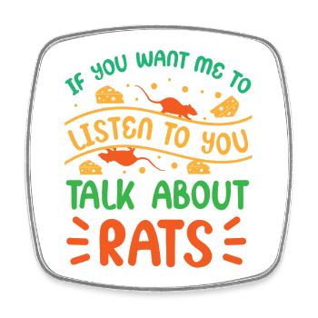 Rat, house rat, rat owner, rat lover - Square fridge magnet - white - Front