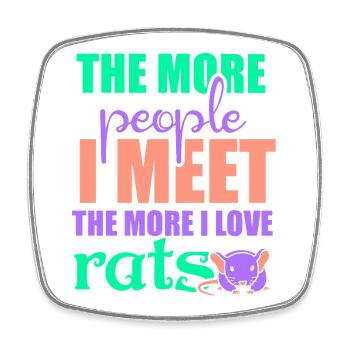 Rat, house rat, rat owner, rat lover - Square fridge magnet - white - Front