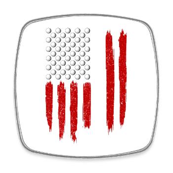USA Flag Golf Patriotic American Golfer - Viereckiger Kühlschrankmagnet - Weiß - Vorne