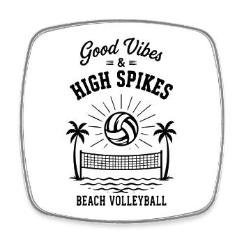 G Vibes & High Spikes Beach Volleyball - Viereckiger Kühlschrankmagnet - Weiß - Vorne