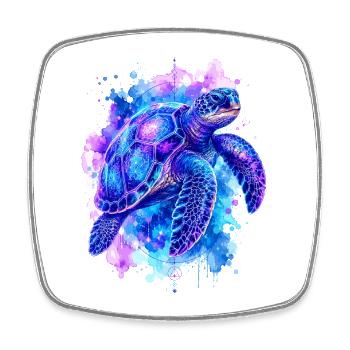 Sea turtle, turtle, water turtle - Square fridge magnet - white - Front