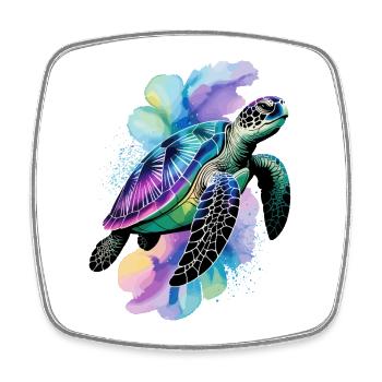Sea turtle, turtle, water turtle - Square fridge magnet - white - Front