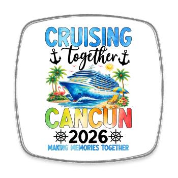 Family Vacation Cancun 2026 - Viereckiger Kühlschrankmagnet - Weiß - Vorne