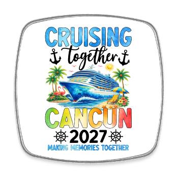Cruising Together Cancun 2027 - Viereckiger Kühlschrankmagnet - Weiß - Vorne