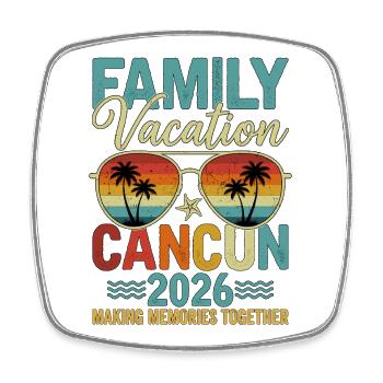 Family Vacation Cancun 2026 - Viereckiger Kühlschrankmagnet - Weiß - Vorne