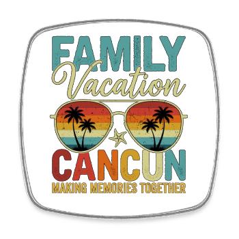 Vacances en famille Cancún - Magnet carré - blanc - Devant