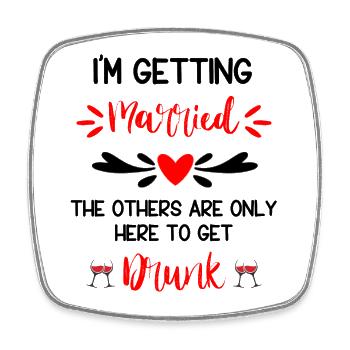 Humour sur le mariage de la mariée - Magnet carré - blanc - Devant