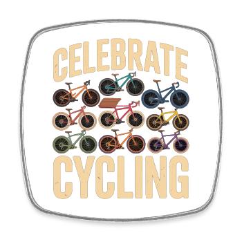 Celebrate Cycling Fahrradfahrer Retro - Viereckiger Kühlschrankmagnet - Weiß - Vorne
