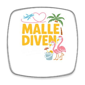 Malle Divas On Tour Women's Flamingo Mallorca Party - Square fridge magnet - white - Front