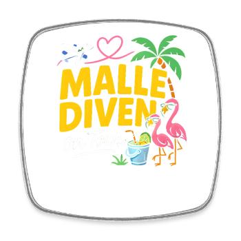 Malle Divas On Tour Women's Flamingo Mallorca Party - Square fridge magnet - white - Front