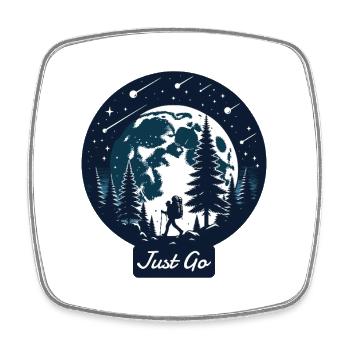 Just Go Shirt - Square fridge magnet - white - Front