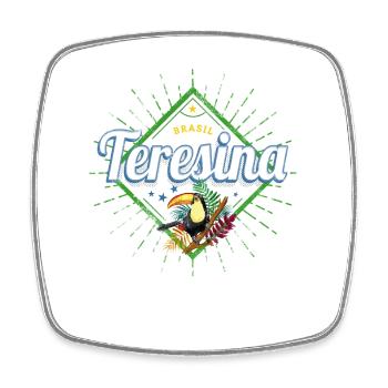 Teresina Piaui in Brasilien Retro Tukan Souvenir - Viereckiger Kühlschrankmagnet - Weiß - Vorne