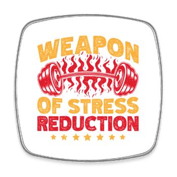 Fitness Motivation Bodybuilder Weapon Of Stress - Viereckiger Kühlschrankmagnet - Weiß - Vorne