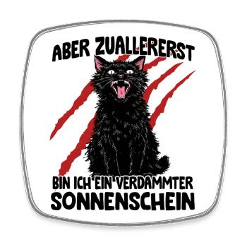 Chaos Katze schwarze Katze Zoomies Goblin Humor - Viereckiger Kühlschrankmagnet - Weiß - Vorne