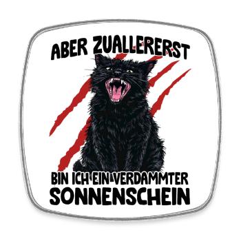 Schwarze Katze Goblin Mode aggressive Katze Zoomie - Viereckiger Kühlschrankmagnet - Weiß - Vorne