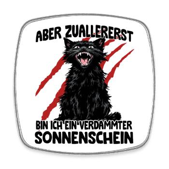 Schwarze Katze Zoomies Chaos Katze aggressiv Katze - Viereckiger Kühlschrankmagnet - Weiß - Vorne