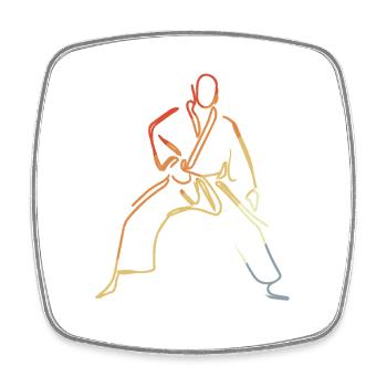Judoka Skizze Vintage Look - Viereckiger Kühlschrankmagnet - Weiß - Vorne