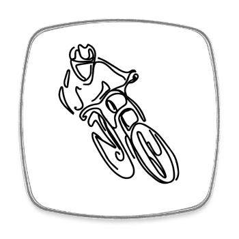 VTT Descente - Magnet carré - blanc - Devant