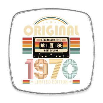 Cadeau d’anniversaire pour le 56e anniversaire Vintage juin Années 1970 - Magnet carré - blanc - Devant