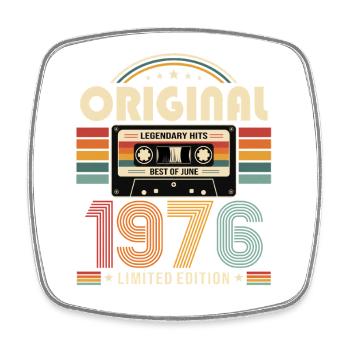 Cadeau du 50e anniversaire Millésime juin 1976 - Magnet carré - blanc - Devant