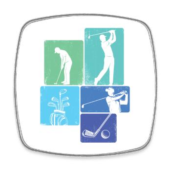Landschaftlich reizvoller Golfplatz im Fairway Lover Stil - Viereckiger Kühlschrankmagnet - Weiß - Vorne