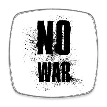 NO WAR – Statement für den Frieden gegen den Krieg - Viereckiger Kühlschrankmagnet - Weiß - Vorne
