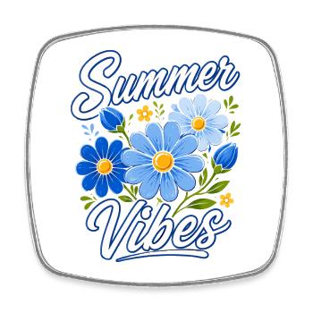 Sommer Vibes Blumenstrauß - Viereckiger Kühlschrankmagnet - Weiß - Vorne