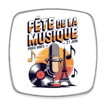 Fête de la Musique Paris Retro Music Festival - Magnet carré - blanc - Devant