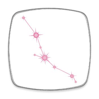 Stierstern Sternbild Tierkreiszeichen Pastel Pink - Viereckiger Kühlschrankmagnet - Weiß - Vorne
