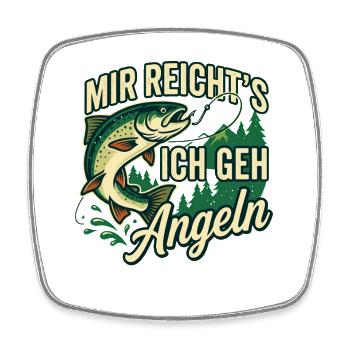 Mir reichts ich geh angeln Forelle Vintage - Viereckiger Kühlschrankmagnet - Weiß - Vorne
