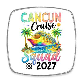 Cancun Cruise Squad 2027 - Viereckiger Kühlschrankmagnet - Weiß - Vorne