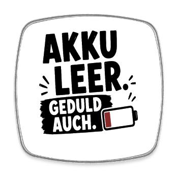 Akku leer - Viereckiger Kühlschrankmagnet - Weiß - Vorne
