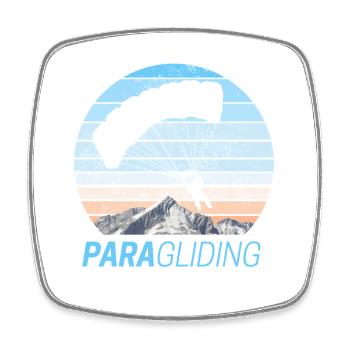 Paragliding Vintage Gleitschirmfliegen Design - Viereckiger Kühlschrankmagnet - Weiß - Vorne