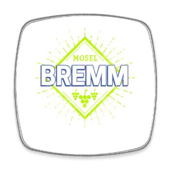 Bremm an der Mosel mit Retro Weintrauben Souvenir - Viereckiger Kühlschrankmagnet - Weiß - Vorne