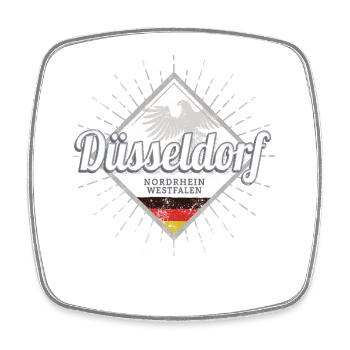 Düsseldorf Stadt Deutschland Nordrhein-Westfalen - Viereckiger Kühlschrankmagnet - Weiß - Vorne