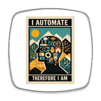 I automate | Smart Home Technology - Square fridge magnet - white - Front