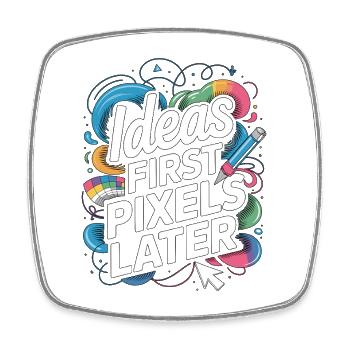 Graphic Designer Ideas First Pixels Visual Artist - Square fridge magnet - white - Front