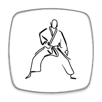 Judo Skizze - Viereckiger Kühlschrankmagnet - Weiß - Vorne