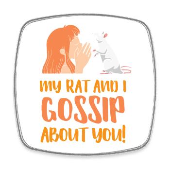 Rat, house rat, rat owner, rat lover - Square fridge magnet - white - Front