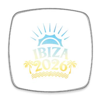 Ibiza 2026 Bunt - Viereckiger Kühlschrankmagnet - Weiß - Vorne